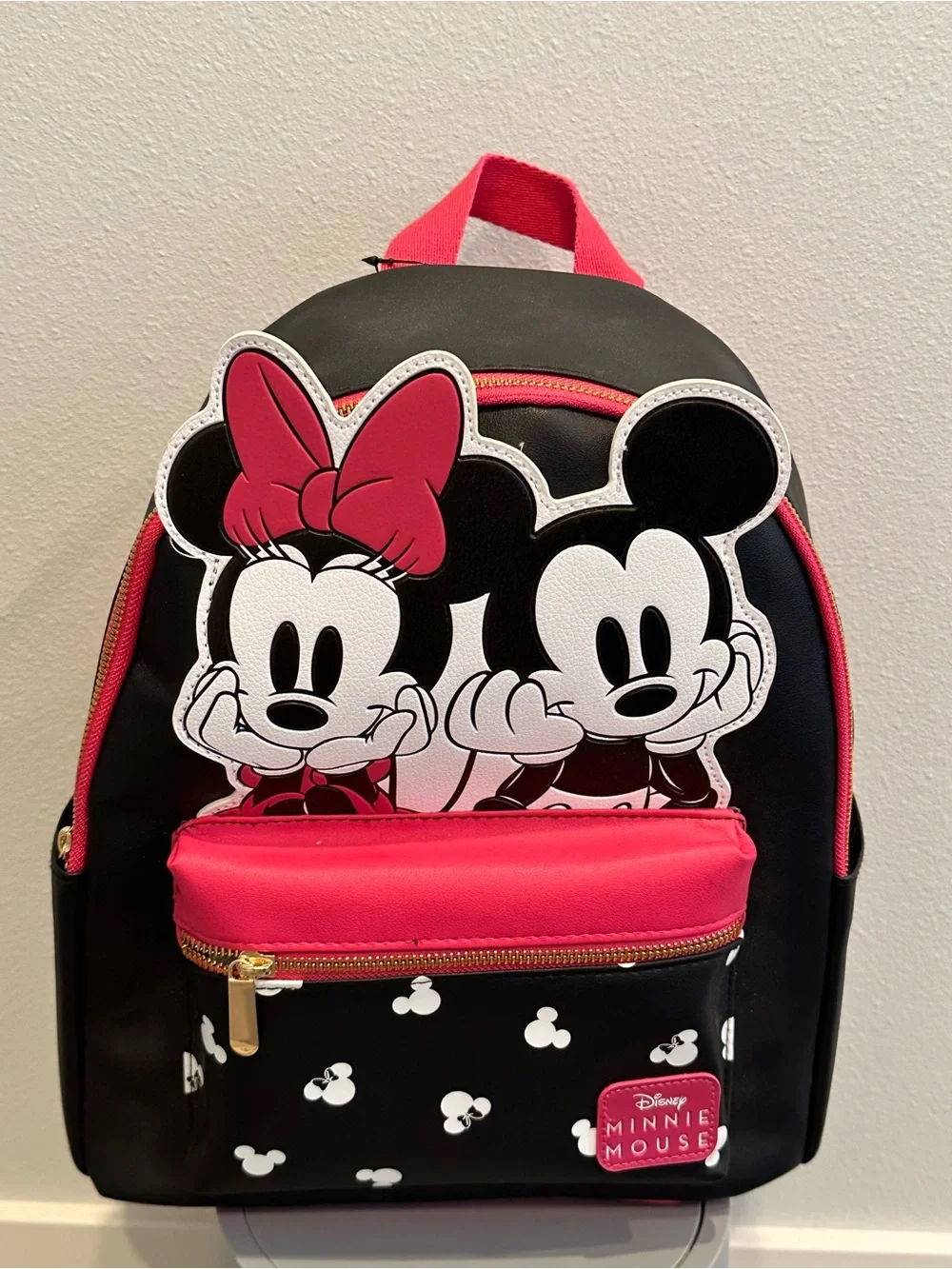 Disney Minnie Mouse Black Backpack with Front Pocket